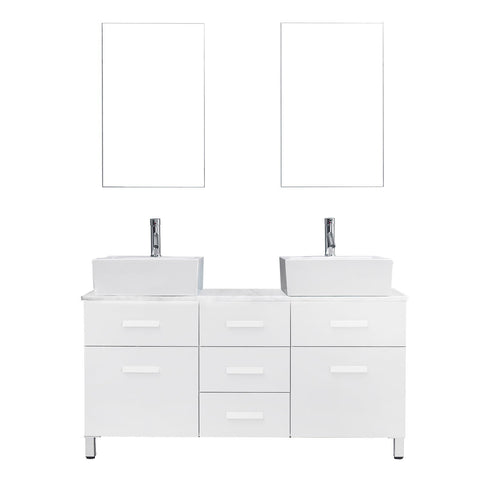 Image of 55" Double Bathroom Vanity UM-3063-WM-WH