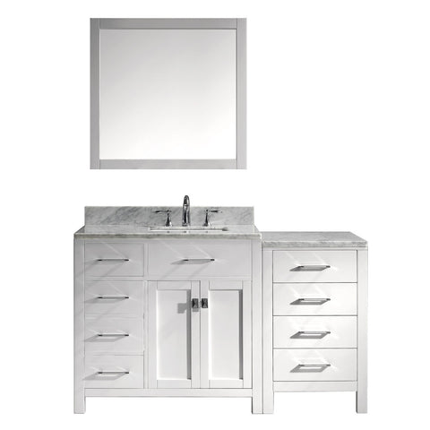 Image of 57" Single Bathroom Vanity MS-2157L-WMSQ-WH