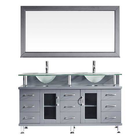 Image of 59" Double Bathroom Vanity MD-61-FG-GR
