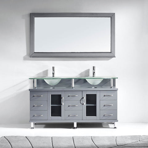 Image of 59" Double Bathroom Vanity MD-61-FG-GR
