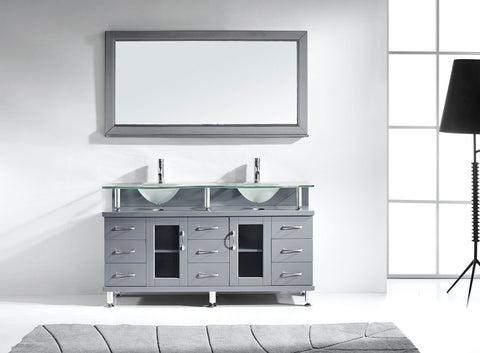 Image of 59" Double Bathroom Vanity MD-61-FG-GR
