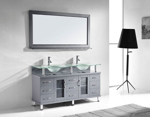 Image of 59" Double Bathroom Vanity MD-61-FG-GR