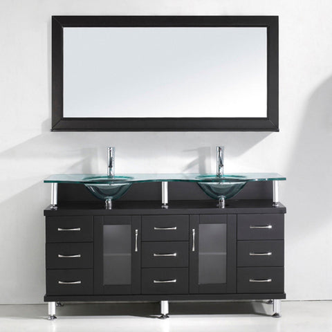 Image of 59" Double Bathroom Vanity MD-61-FG-GR