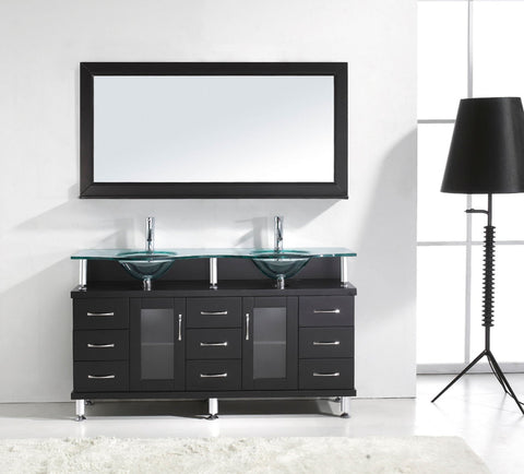 Image of 59" Double Bathroom Vanity MD-61-FG-GR