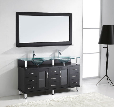 Image of 59" Double Bathroom Vanity MD-61-FG-GR