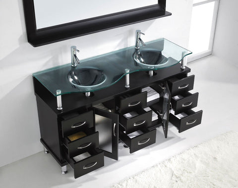 Image of 59" Double Bathroom Vanity MD-61-FG-GR