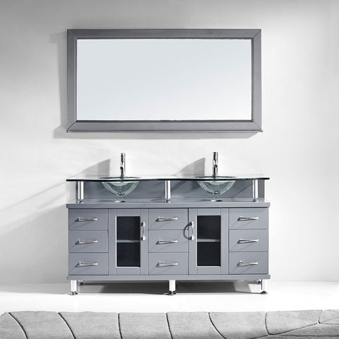 Image of 59" Double Bathroom Vanity MD-61-FG-GR