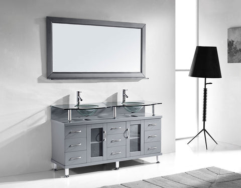 Image of 59" Double Bathroom Vanity MD-61-FG-GR