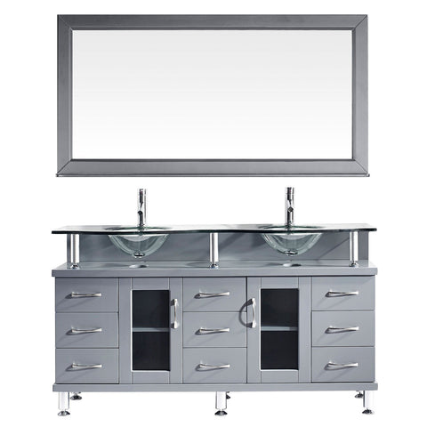 Image of 59" Double Bathroom Vanity MD-61-G-GR