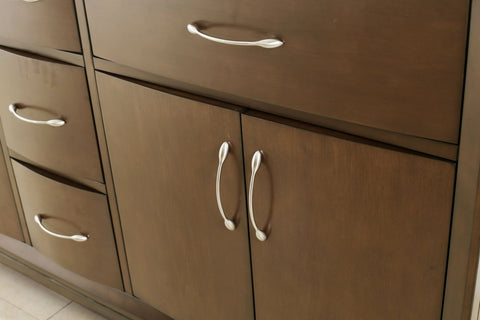 Image of 60" ANTIQUE COFFEE SINK VANITY WITH QUARTZ TOP, NO FAUCET WLF7030-60