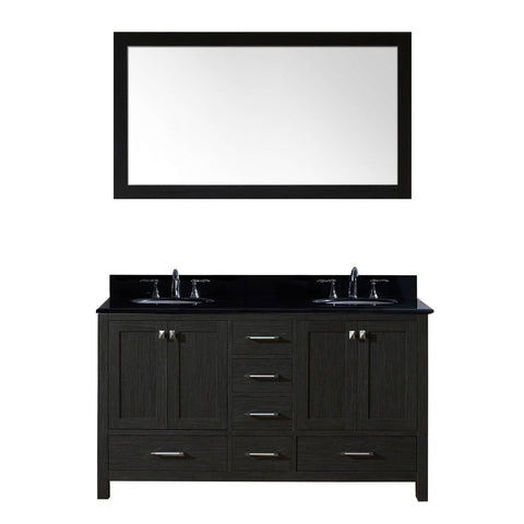 Image of 60" Double Bathroom Vanity in Zebra Grey KD-60060-BGRO-ZG