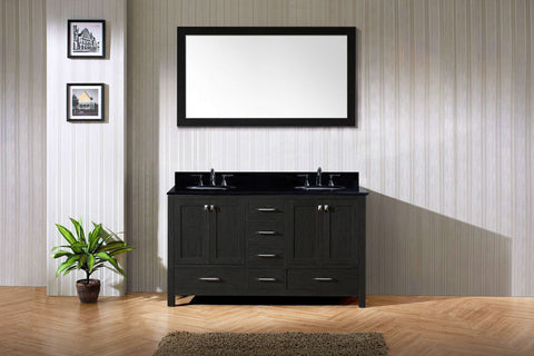 Image of 60" Double Bathroom Vanity in Zebra Grey KD-60060-BGRO-ZG