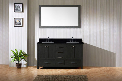 Image of 60" Double Bathroom Vanity in Zebra Grey KD-60060-BGRO-ZG