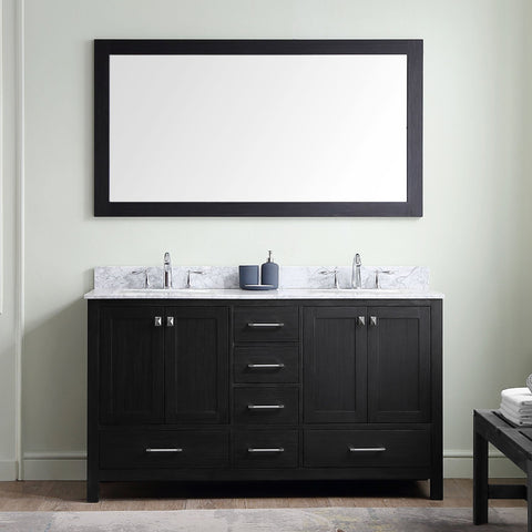 Image of 60" Double Bathroom Vanity in Zebra Grey KD-60060-BGRO-ZG