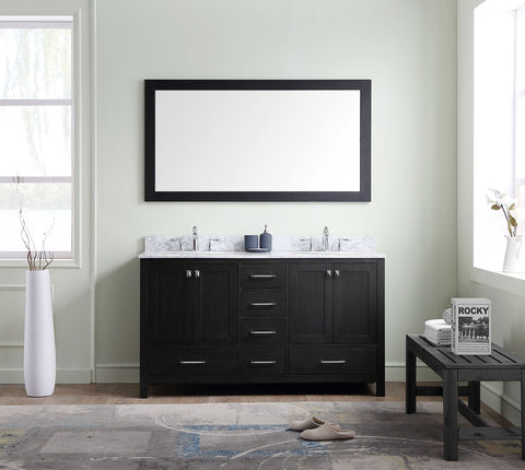 Image of 60" Double Bathroom Vanity in Zebra Grey KD-60060-BGRO-ZG