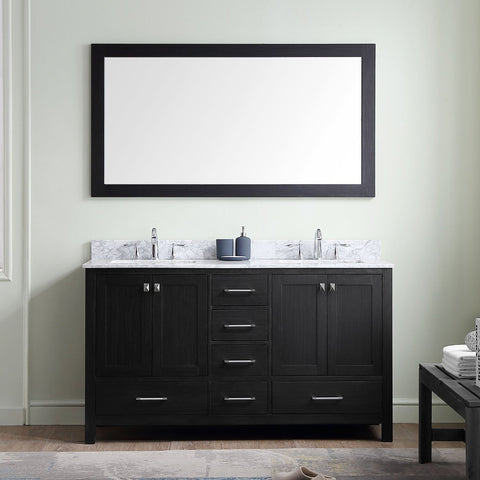 Image of 60" Double Bathroom Vanity in Zebra Grey KD-60060-BGRO-ZG