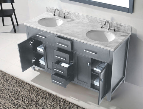Image of 60" Double Bathroom Vanity MD-2060-WMRO-CG