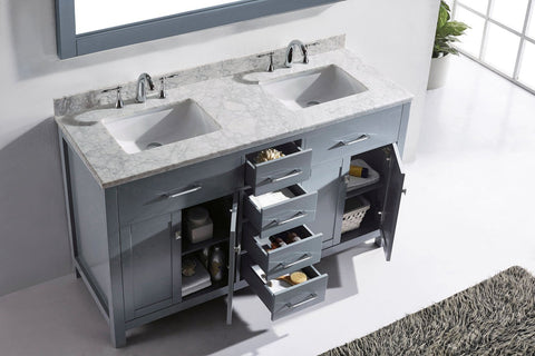 Image of 60" Double Bathroom Vanity MD-2060-WMRO-CG