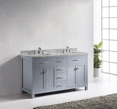 Image of 60" Double Bathroom Vanity MD-2060-WMRO-CG