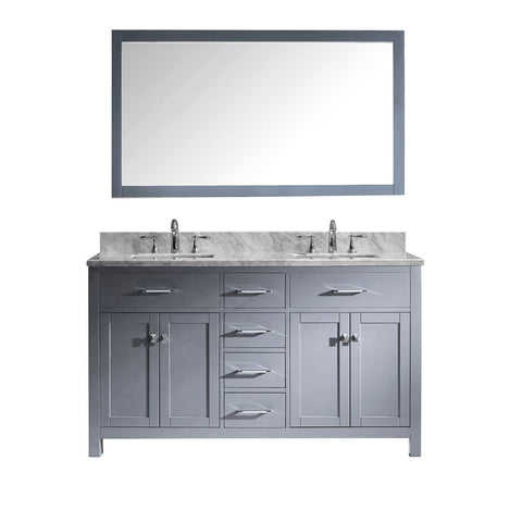 Image of 60" Double Bathroom Vanity MD-2060-WMSQ-GR