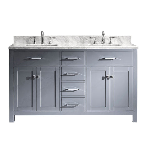 Image of 60" Double Bathroom Vanity MD-2060-WMSQ-GR-NM