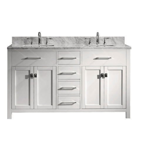 Image of 60" Double Bathroom Vanity MD-2060-WMSQ-WH-NM