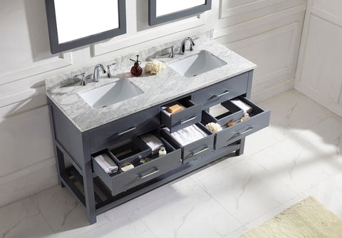 Image of 60" Double Bathroom Vanity MD-2260-WMSQ-ES