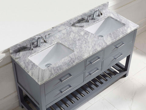 Image of 60" Double Bathroom Vanity MD-2260-WMSQ-ES