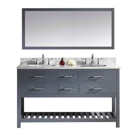 Image of 60" Double Bathroom Vanity MD-2260-WMSQ-GR-010
