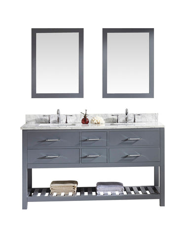 Image of 60" Double Bathroom Vanity MD-2260-WMSQ-GR