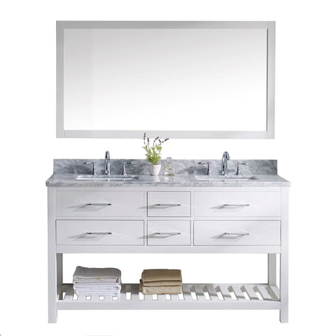 Image of 60" Double Bathroom Vanity MD-2260-WMSQ-WH-010