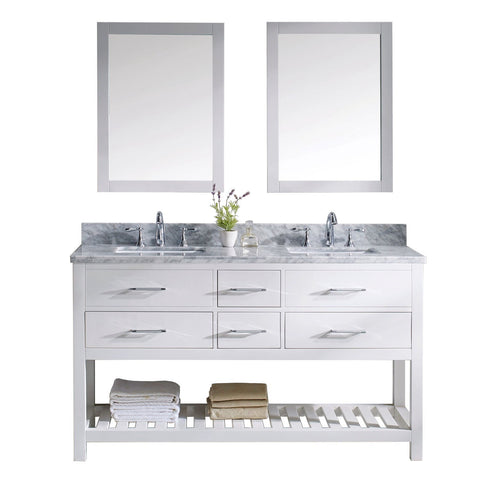 Image of 60" Double Bathroom Vanity MD-2260-WMSQ-WH