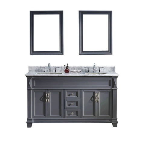 Image of 60" Double Bathroom Vanity MD-2660-WMSQ-GR