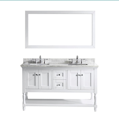 Image of 60" Double Bathroom Vanity MD-3160-WMSQ-WH