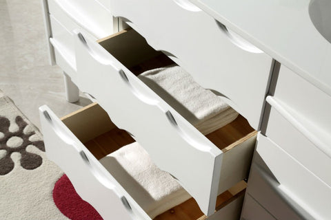 Image of 60" SOLID WOOD SINK VANITY WITH ARTIFICIAL STONE-NO FAUCET WH5060