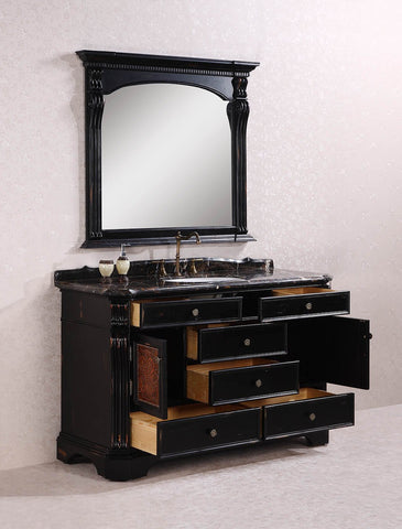 Image of 60" SOLID WOOD SINK VANITY WITH GRANITE TOP-NO FAUCET AND BACKSPLASH WH3860