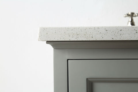 Image of 60" WOOD SINK VANITY WITH QUARTZ TOP-NO FAUCET IN COOL GREY WH7560-CG