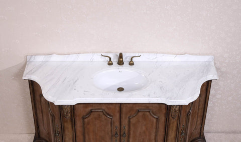 Image of 68" SOLID WOOD SINK VANITY WITH MARBLE TOP-NO FAUCET AND BACKSPLASH WH3468