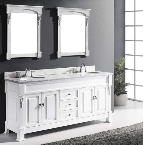 Image of 72" Double Bathroom Vanity GD-4072-WMRO-DW