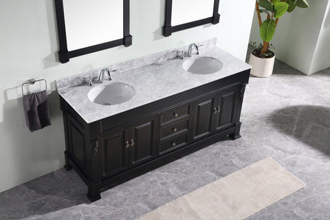 Image of 72" Double Bathroom Vanity GD-4072-WMRO-DW
