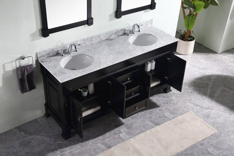 Image of 72" Double Bathroom Vanity GD-4072-WMRO-DW