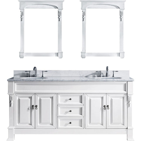 Image of 72" Double Bathroom Vanity GD-4072-WMRO-WH