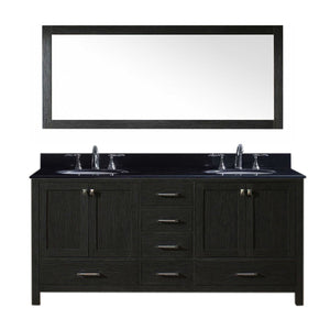 72" Double Bathroom Vanity in Zebra Grey KD-60072-BGRO-ZG