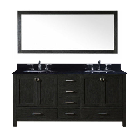 Image of 72" Double Bathroom Vanity in Zebra Grey KD-60072-BGRO-ZG
