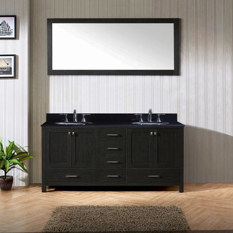Image of 72" Double Bathroom Vanity in Zebra Grey KD-60072-BGRO-ZG