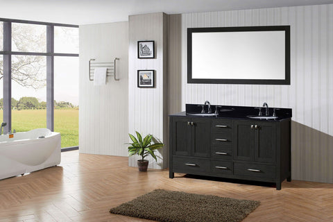 Image of 72" Double Bathroom Vanity in Zebra Grey KD-60072-BGRO-ZG