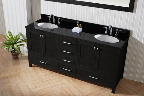 Image of 72" Double Bathroom Vanity in Zebra Grey KD-60072-BGRO-ZG