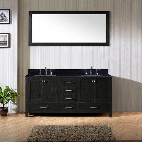 Image of 72" Double Bathroom Vanity in Zebra Grey KD-60072-BGRO-ZG