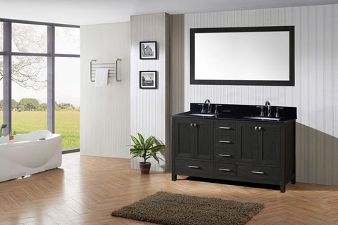Image of 72" Double Bathroom Vanity in Zebra Grey KD-60072-BGRO-ZG