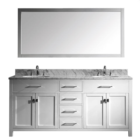 Image of 72" Double Bathroom Vanity MD-2072-WMRO-WH